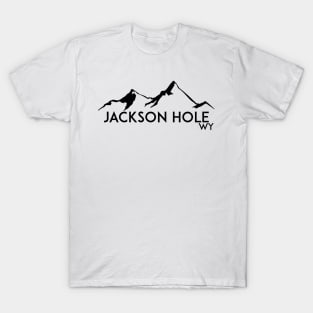 JACKSON HOLE WYOMING Mountain Skiing Ski Silhouette Snowboard Snowboarding T-Shirt